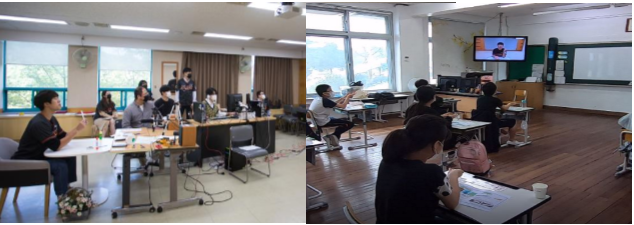사진=한국청소년활동진흥원/국립청소년시설에서 비대면 실시간 청소년활동 운영 모습
