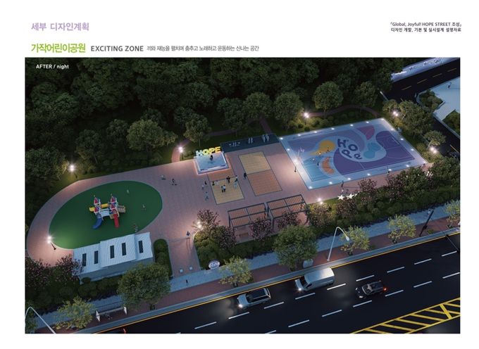 공원 스팟존 조감도(가작어린이공원 야간)