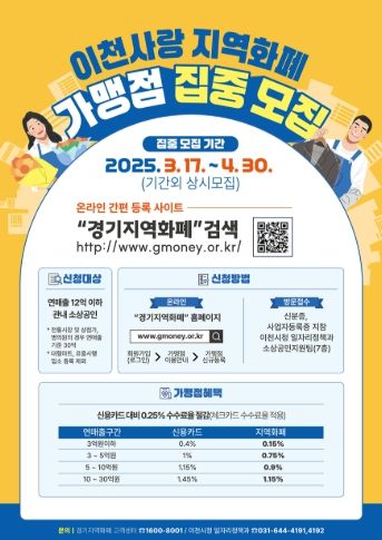 이천시, ‘이천사랑 지역화폐’ 가맹점 집중 모집