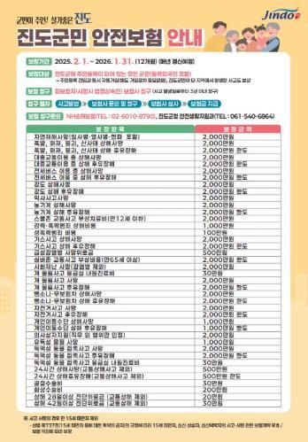 진도군, 2025년 군민안전보험 시행으로 전 군민의 안전 보장