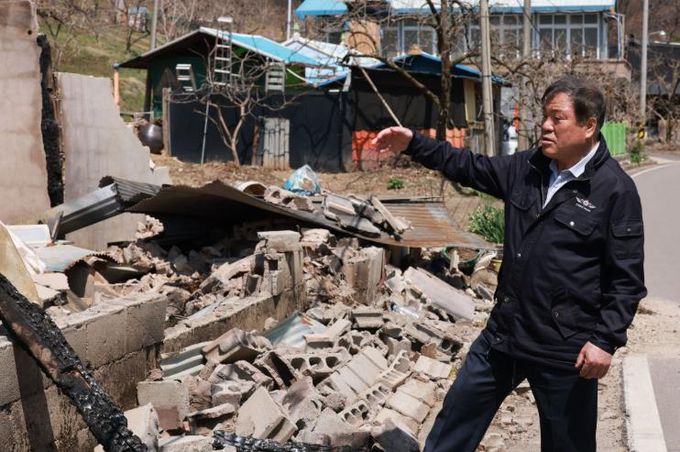 이승화 산청군수 산불 현장 사진