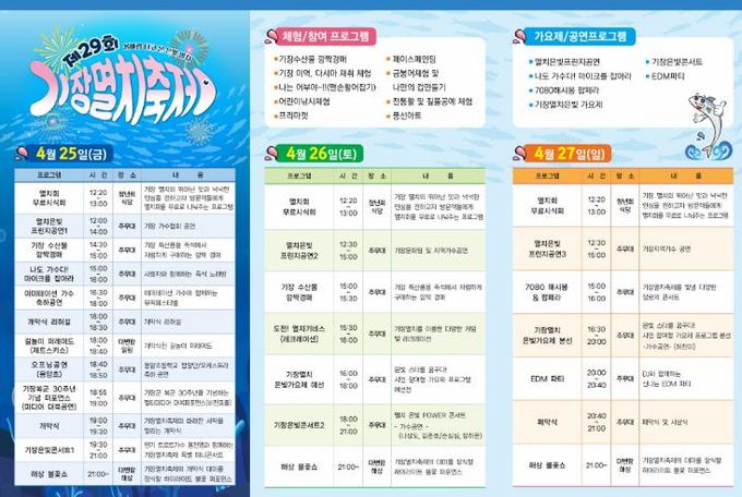 제29회 멸치축제 안내문