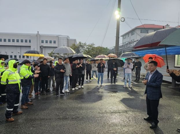 정성주 김제시장, 새벽 현장 환경미화원․운전직과 따뜻한 만남