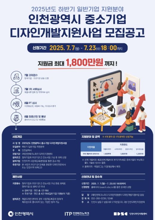 하반기 중소기업 디자인개발 지원과제 모집