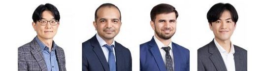 왼쪽부터 박찬진 교수(교신저자), 무하마드 아슈라프 박사과정(제1저자), 자비드 아시프 박사과정, 김정민 석사과정