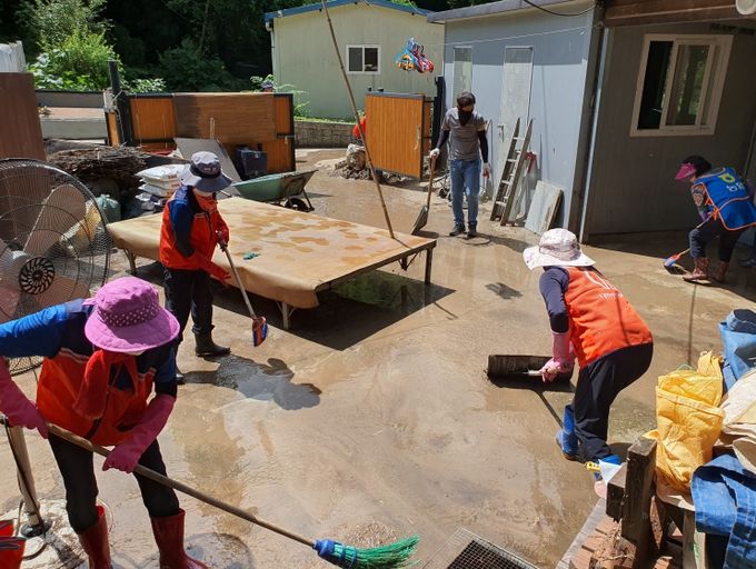 담양군 집중호우 피해지역 복구 활동 지원