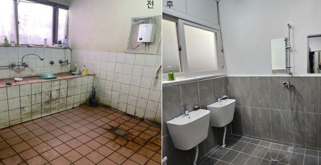 노동자 휴게시설 지원 전후