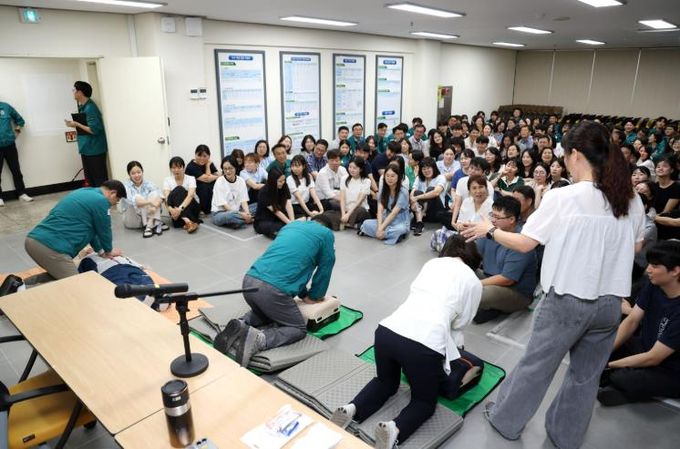 김해시청사 민방위 훈련사진