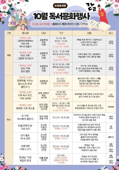 ‘10월 문화의 달’ 맞아 온 가족이 함께하는 문화 프로그램 운영