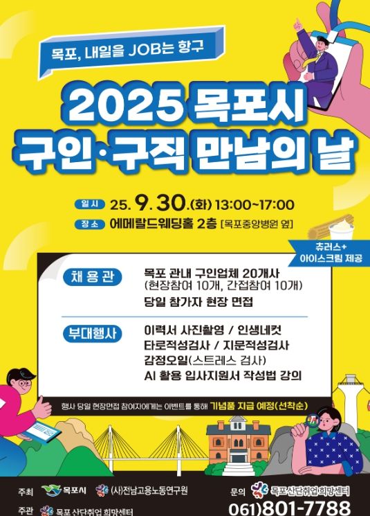 목포시 구인구직의 날 포스터