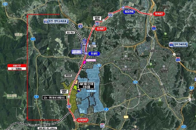 호남고속도로지선 확장 위치도