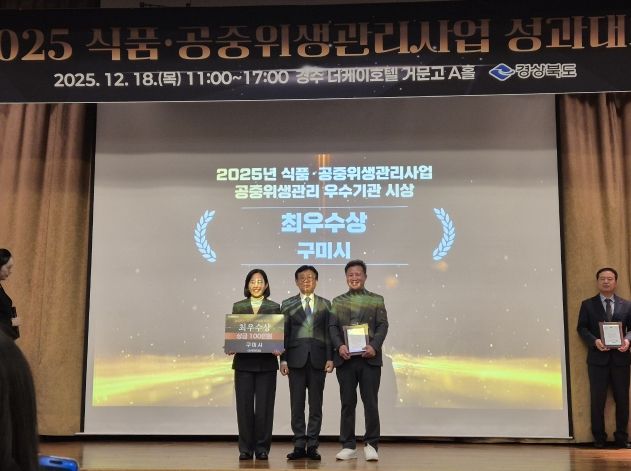 구미시, 식품·공중위생관리 성과대회서 최우수·특별상 동시 수상