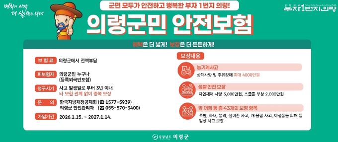 2026년 군민안전보험 가입