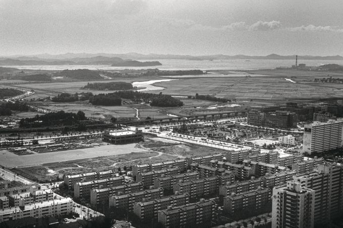 1992년 노적봉 정상에서 바라본 안산 고잔뜰의 옛 모습