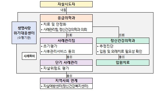 응급실 기반 자살시도자 사후관리 사업 진행체계